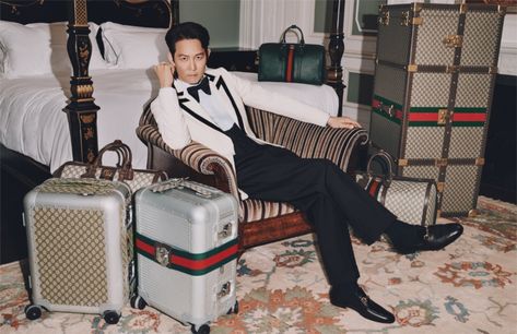 Gucci Travel Bag, Gucci Travel, Designer Travel Bags, Jae Lee, Leather Suitcase, Fashion Campaigns, Guccio Gucci, Mens Travel Bag, Mens Outfit Inspiration