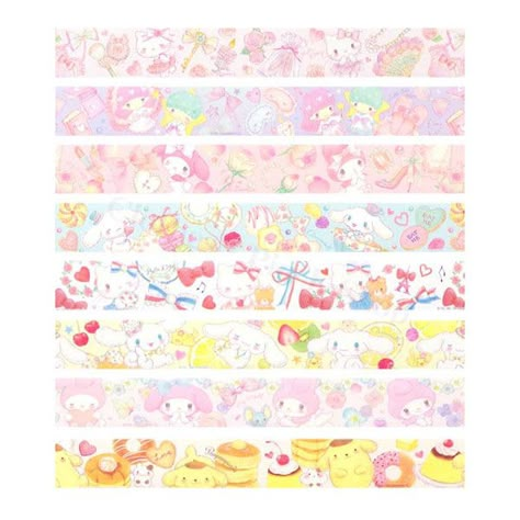 Sanrio Washi Tape Printable, Kawaii Washi Tape Printable, Washi Paper Art, Cute Washi Tape Printable, Washi Tape Printable, Washi Tape Png, Tape Printable, Masking Tape Art, Washi Tape Art