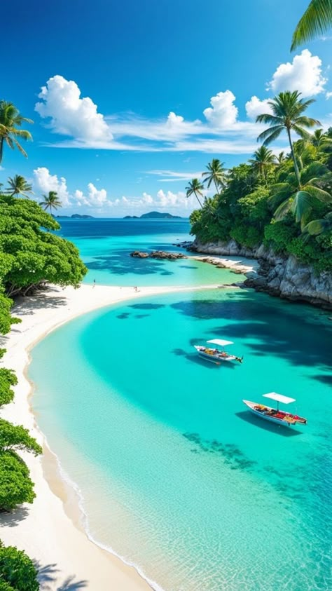 Blue Scenery, Island Palm Trees, Summer Beach Wallpaper, Beautiful Beaches Paradise, Clear Ocean, Beautiful Beach Pictures, Beautiful Ocean Pictures, Exotic Beaches, Ocean Pictures