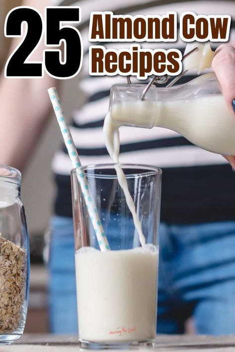 pouring almond milk in a glass Almond Cow Recipes, Oat Milk Creamer, Cow Recipes, Cashew Milk Recipe, Almond Milk Creamer, Nut Milk Recipe, Almond Creamer, Almond Cow, Homemade Nut Milk