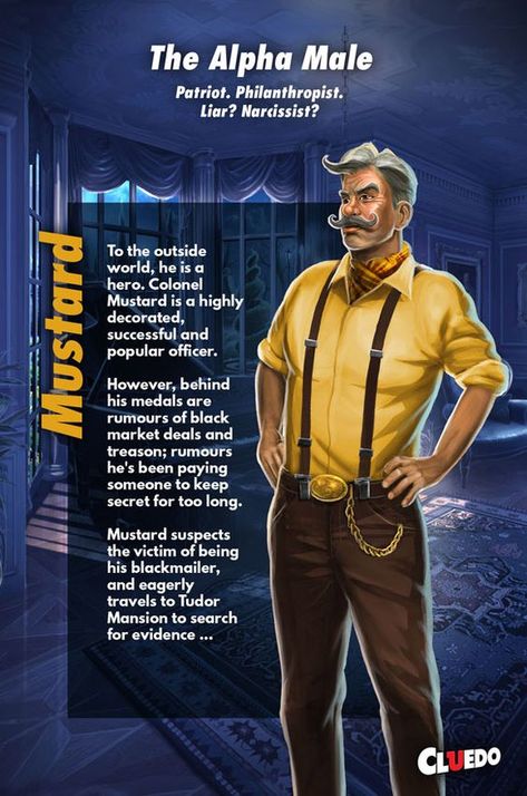 Colonel Mustard Costume, Colonel Mustard Clue, Cluedo Characters, Clue Play, Clue Characters, Clue Costume, Colonel Mustard, Clue Movie, Clue Board Game