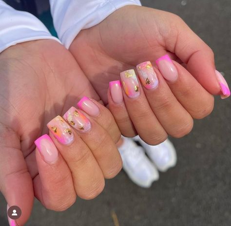 Orange French Tip Nail Designs, Summer Biab Nails, Summa Nails, Ibiza Nails, Turkey Nails, Biab Nails, Sns Nails Colors, Holiday Acrylic Nails, Acrylic Nails Nude