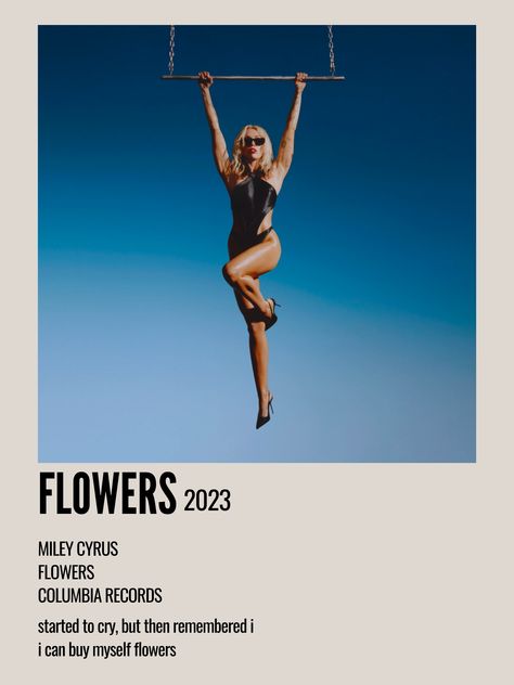 minimal aesthetic polaroid song poster for the 2023 single flowers by miley cyrus Endless Summer Vacation Miley, Miley Cyrus Endless Summer Vacation, Flowers By Miley Cyrus, Flowers Miley Cyrus, Miley Cyrus Songs, Miley Cyrus Flowers, Endless Summer Vacation, Olivia Obrien, Album Wallpaper