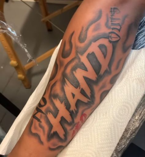 Fire Shading Tattoo, No Handouts Tattoo, Play For Keeps Tattoo Men, No Hand Outs Tattoo, Most Hated Tattoo, Medium Tattoos For Men, Dude Tattoos, Hard Tattoos Men, Chosen One Tattoo