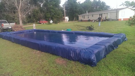 Hay Bale Pool, Horse Pool, Homemade Swimming Pools, Homemade Pools, Stair Rails, Backyard Summer, Pool Fun, Pool Steps, Diy Swimming Pool