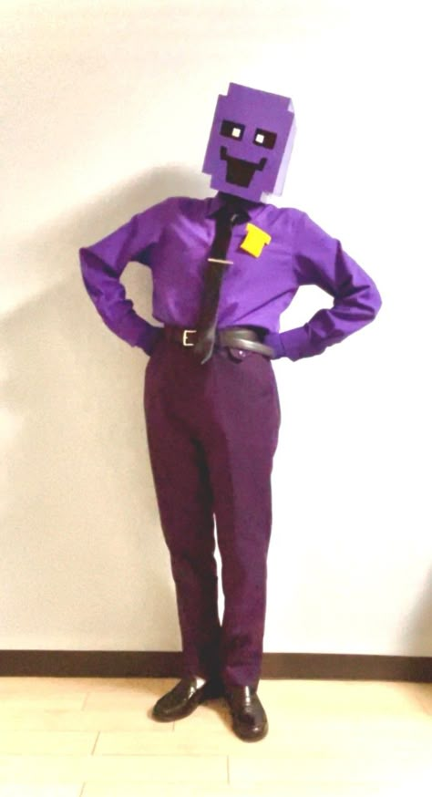 William Afton Costume, Female William Afton, Orange Guy Fnaf, Phone Guy Cosplay, Purple Guy Fanart, Purple Guy Cosplay, William Afton Cosplay, William Afton Purple Guy, Purple Guy Fnaf