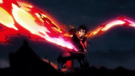 Tanjiro Banner Discord, Tanjiro Gif Banner, Anime Fire Gif, Tanjiro Fire Breathing, Sun Breathing Demon Slayer, Tanjiro Gif, Sakuga Animation, Breathing Gif, Demon Slayer Gif