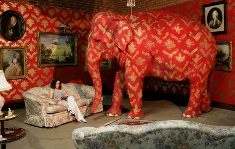 Elephant In The Room, One Point Perspective, Elephant Room, Banksy Art, Graffiti Artwork, Elephant Painting, Elephant Love, Elephant Art, Graffiti Artist