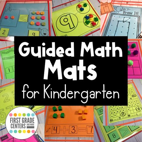 Guided Math Mats for Kindergarten Guided Math Kindergarten, Math Template, Small Group Math, Guided Math Groups, Math Kindergarten, Math Mats, Math Centers Kindergarten, Algebraic Thinking, Math Groups