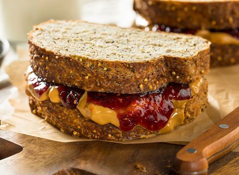 9 Hacks For The Best PB&J Ever | Eat This Not That Grown Up Pb And J, Best Pbj Sandwich, Pb And J Aesthetic, Gourmet Pb&j Sandwich, Pbj Sandwich, Pb And J, Ham And Cheese Sandwich, Healthy Peanut Butter, Peanut Butter And Jelly