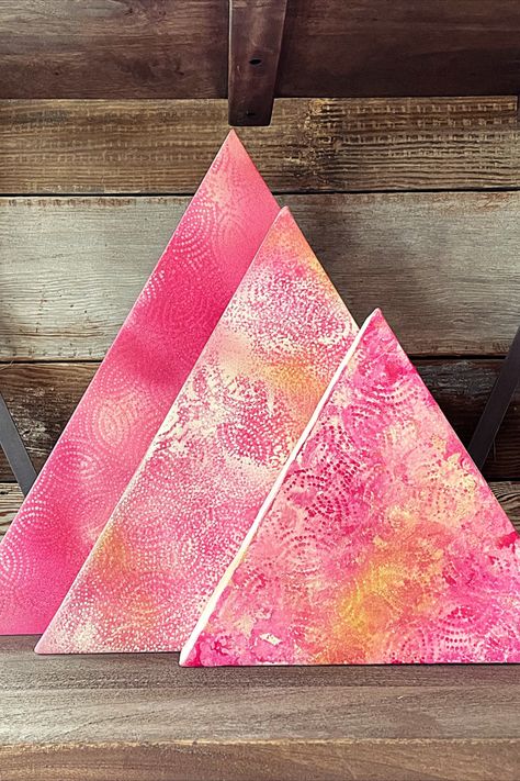 spray paint art on triangle gallery wrapped canvas. #abstractart Triangle Painting Ideas, Triangular Canvas Paintings, Paintings On Triangle Canvas, Triangle Artwork, Abstract Art Triangles, Right Triangle, Spray Paint Art, Art Website, Nature Paintings