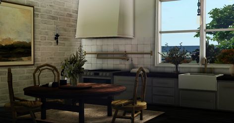 Bloxburg Kitchen Bloxburg French Apartment, French Apartment Exterior Bloxburg, Bloxburg Parisian Apartment, Cottage Core Kitchen Bloxburg, Vintage Bloxburg Kitchen, Small Bloxburg Kitchen, Bloxburg Country House, Roblox Apartment, Colonial Kitchen Bloxburg