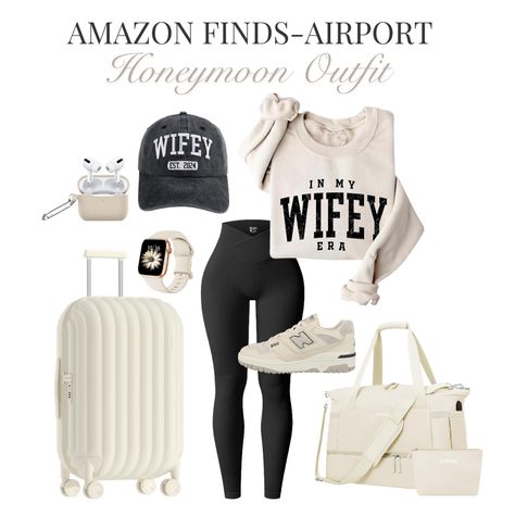 Shop recommended products from HUNNY BUNNY & BEAR on www.amazon.com. Learn more about HUNNY BUNNY & BEAR's favorite products. Honeymoon Matching Outfits, Honey Moon Outfit, Bride Airport Outfit, Honeymoon Airport Outfit, Honeymoon Accessories, Honeymoon Luggage, Honeymoon Essentials, Honeymoon Clothes, Air Port Outfit