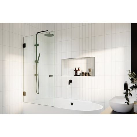 Glass Warehouse 34" W x 58" H Frameless Tub Door & Reviews | Wayfair Frameless Bathtub Doors, Cleaning Shower Glass, Glass Bathtub, Bathtub Shower Doors, Bathtub Doors, Tub Doors, Bath Panel, Tub Shower Doors, Frameless Shower Doors