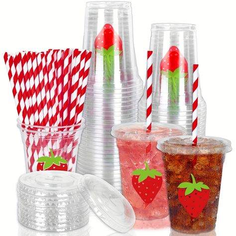 Faster shipping. Better service Summer Fruit Party, First Birthday Summer, Sweet One First Birthday, Plastic Cups With Lids, Sweet Baby Shower Ideas, First Birthday Board, Cups With Lids And Straws, Strawberry Shortcake Birthday, Plastic Party Cups