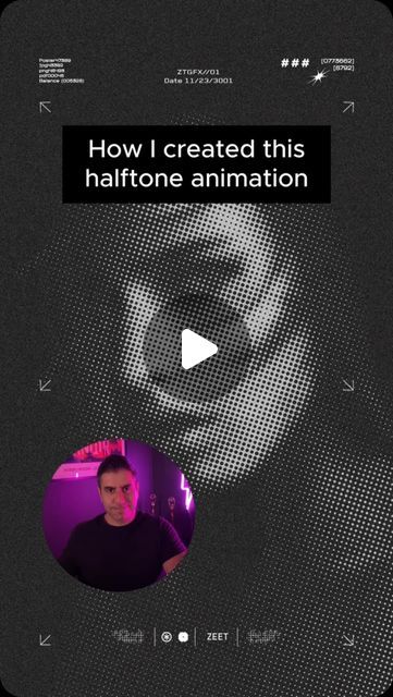 ZEET on Instagram: "Simple Halftone animation in Adobe Illustrator and using Photoshop’s timeline.  . I’m sure there is a better way to do this (probably in After Effects). Any motion graphic designers want to weigh in? I’m not an expert in AE!  . . . . Photo credit: Georgy Chernyadyev . . . . #graphicdesign #typography #howto #designhack #designtutorials #adobeillustrator #adobeillustratortutorial #branddesign #halftone #portrait #blackandwhitephotography" Halftone Animation, Timeline Graphic Design, Halftone Portrait, Motion Portrait, Timeline Graphic, Motion Graphics Typography, Adobe Illustrator Tutorials, Design Hack, Motion Graphic