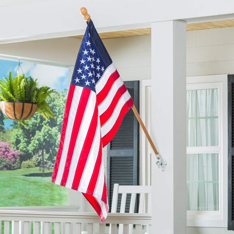 Evergreen House, House Flag Pole, Themed Garden, Backyard Lawn, Patriotic Stars, Deck Patio, Steel House, House Flag, Wooden House