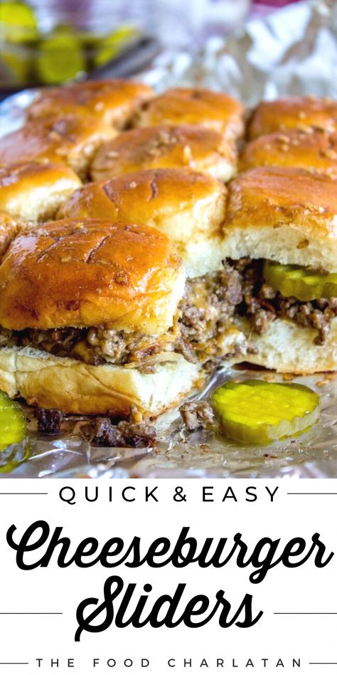 These easy Cheeseburger Sliders are what dreams are made of! Soft Hawaiian rolls stuffed with extra cheesy beef, then slathered in mustard. French Onion Soup Cheese, Easy Cheeseburger Sliders, Ground Beef Sliders, Sliders Recipes Beef, Sliders Recipes Hawaiian Rolls, Hamburger Sliders, Rolled Sandwiches, Slider Sandwiches, Sandwhich Recipes