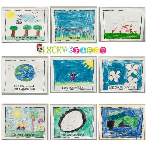 What a Wonderful World Classroom Activity World Bulletin Board, Earth Week, Poetry Day, Elementary Music Lessons, Class Activity, Earth Day Crafts, Classroom Activity, What A Wonderful World, Friend Activities