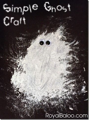 Simple Ghost Craft made with just white paint and googly eyes - very effective Halloween art for little children. Project For Preschoolers, Simple Ghost, Ghost Craft, Ghost Crafts, October Art, Halloween Crafts For Toddlers, Halloween Kunst, October Crafts, Carte Halloween