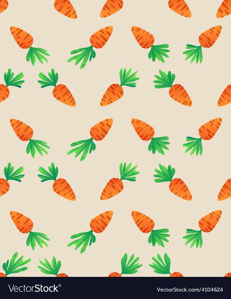 Carrot Background, Carrot Wallpaper, Carrots For Easter, Bunny Vector, Carrot Pattern, Fruit Artwork, Easter Illustration, Seamless Wallpaper, Easter Wallpaper