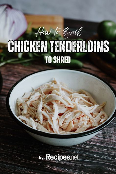 Ready to make the best shredded chicken ever? Learn how to boil chicken tenderloins with this easy method! Ideal for tacos, salads, and more, boiled chicken tenderloins are juicy, tender, and shred perfectly. This quick guide will show you how to get it right every time. Impress your family and friends with delicious shredded chicken that’s ready for any recipe. Simple, fast, and oh-so-tasty, you’ll love how easy it is to make! Head to Recipes.net for more dinner ideas. How To Shred Chicken Breast, Shredded Chicken Tenderloins, Boiling Chicken To Shred, Chicken Dinner Ideas Easy, Best Shredded Chicken, Boil Chicken To Shred, Boiling Chicken, Boil Chicken, Chicken Dinner Ideas