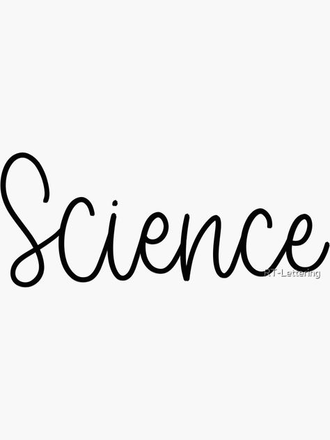 "Science - Folder/Binder" Sticker by RT-Lettering | Redbubble Science Font Design, Science Lettering Design, Science Lettering, Science Font, Folder Binder, School Works, Bold Words, Pretty Letters, Big Letters