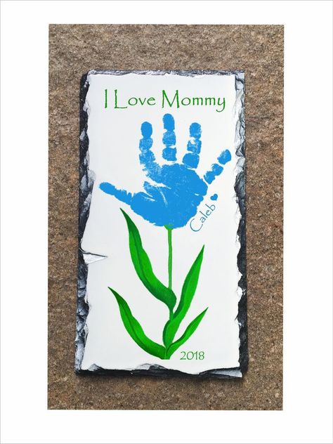 Footprint Flowers, Flower Footprint, Handprint Flower, Toddler Fine Motor Activities, Flower Keepsake, I Love Mommy, Footprint Crafts, Special Gifts For Mom, Baby Handprint