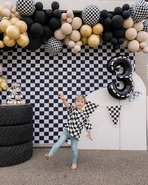 Monster Car Birthday Theme, Truck Party Balloons, Modern Monster Truck Birthday Party, Motorcross Birthday Party Kids, Monster Truck Party Backdrop, Wheelies And Donuts Birthday, 3rd Birthday Party Monster Truck, Boys Monster Truck Birthday Party, Monster Truck Birthday Decorations