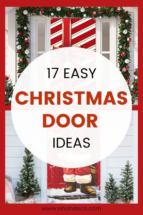 Unleash your holiday spirit with this selection of unforgettable Christmas door covers. These festive enhancements promise to transform your entrance into a captivating holiday spectacle. Made for all tastes, each seasonal masterpiece harmoniously blends artistry with Christmas cheer, guaranteeing to impress your neighbors and spread joy. Christmas Door Coverings, How To Decorate Door For Christmas, Wrap Door For Christmas, Christmas Decor Ideas For Doors Entrance, Front Door Wrapped Like Present, Decorate Doors For Christmas, Festive Door Decorations, Diy Christmas Front Door Decorations, Christmas Front Door Ideas Entrance