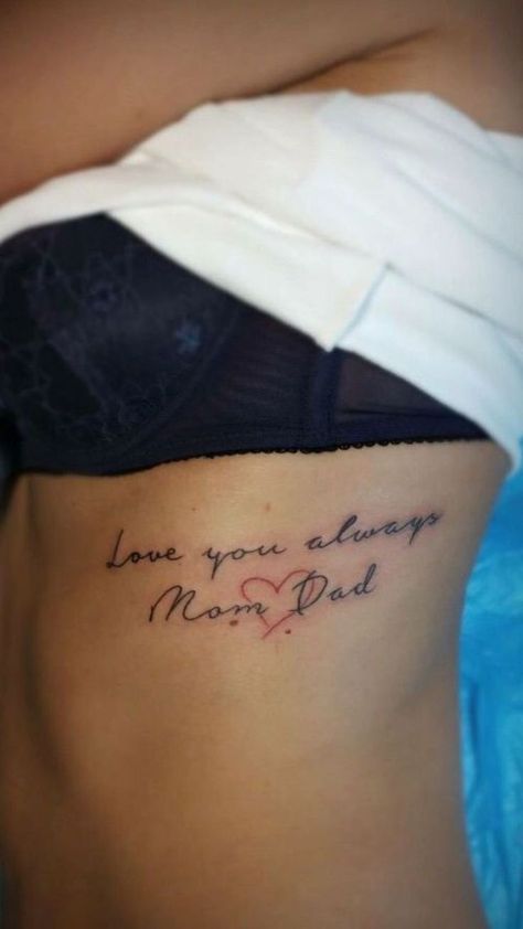 Tattoo Ideas To Represent Your Parents, Tattoo For Boyfriend Ideas, Tattoo Ideas For Your Parents, Parent Signature Tattoo, Tattoos For Mum And Dad, Daddy And Daughter Tattoo Ideas, Tattoos Dedicated To Dad, Tattoos For Daughters For Fathers, Tattoo For Your Mom