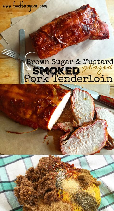 Smoked Tenderloin Pork, Smoked Pork Tenderloin Recipes, Tenderloin Pork, Smoked Pork Tenderloin, Smoker Ideas, Mustard Pork Tenderloin, Traeger Smoker, Smoked Recipes, Smoked Pork Loin