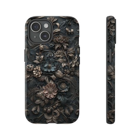 Skull Dark Aesthetic, Gothic Phone Case, Floral Phone Case, Aesthetic Phone Case, Edgy Style, Aesthetic Iphone, Dark Floral, Iphone Cover, Coque Iphone