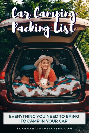 Car Camping Checklist, Car Camping Essentials, Sleep In Car, Sleeping In Your Car, Camping Essentials List, Suv Camper, Auto Camping, Suv Camping, Camping Packing List