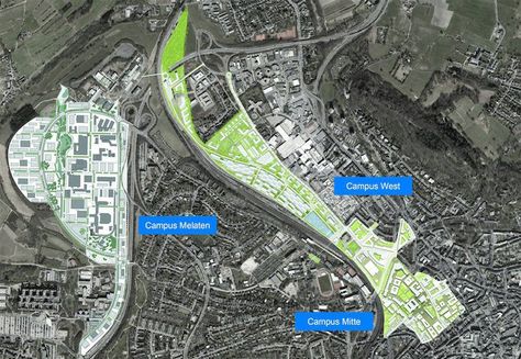 Map of the RWTH Aachen Campus site Rwth Aachen University, Urban Renewal, City Photo, University, Germany, Map