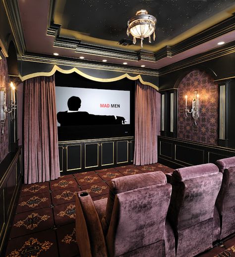 Jane Page Design Group Movie Theater Rooms, Theater Room Design, Theatre Interior, Media Room Design, Home Cinema Room, Theater Design, Home Theater Decor, Home Theater Setup, At Home Movie Theater