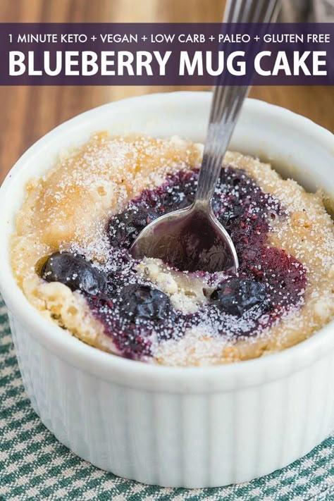 Healthy Mug Recipes, Quick Muffins, Muffin In A Mug, Keto Mug Cake, Muffin Recipes Blueberry, Blueberry Cobbler, Dessert Aux Fruits, Desserts Vegan, Mug Recipes