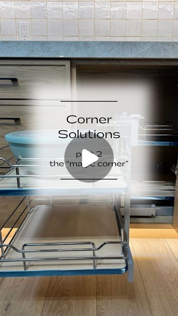 San Diego Custom Cabinets ✨ on Instagram: "The magic corner 🪄✨! We have solutions for every nook and cranny, this one being that darn blind corner cabinet.  This insert  provides storage and access to that deep corner that typically is deemed wasted.  It’s all about maximizing each and every space!   #blindcornercabinet #cornercabinet #cornercabinetsolutions #magiccorner #homedesignideas #homedesign #customcabinets #customcabinetshop #cabinettrends #customsolutions #kitchenhacks #kitchensolutions #appliancesolutions #customcabinetry #kitchenmusthaves  #custombuiltins #customcabinets #designerspaces #customcabinetry #customcabinets #sandiegobuilders #sandiegodesigners #millwork #cabinetshop #coastalkitchens #revashelf #kitchenorganization" Deep Corner Cabinet Solutions, Kitchen Corner Cupboard, Corner Pantry Cabinet, Corner Cabinet Solutions, Corner Cabinet Organization, Corner Kitchen Pantry, Kitchen Corner Storage, Magic Corner, Corner Drawers