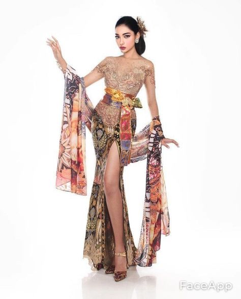 Gown Traditional, Bali 2023, Indonesian Clothing, Cultural Fashion, Dress Kebaya, Batik Kebaya, Kebaya Dress, Indonesian Batik, Fashion Sketches Dresses