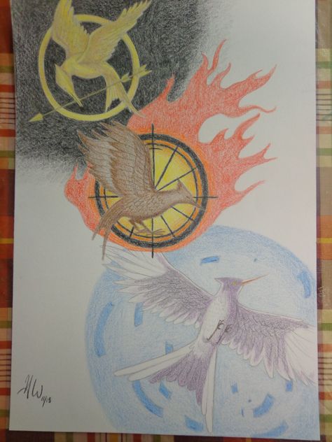 Hunger Games Artwork, Drawing Ideas Hunger Games, Hunger Games Art Drawing, Hunger Games Color Palette, Hunger Games Drawings Easy, Hunger Games Painting Ideas, Hunger Games Doodles, Hunger Games Sketch, Hunger Games Coloring Pages