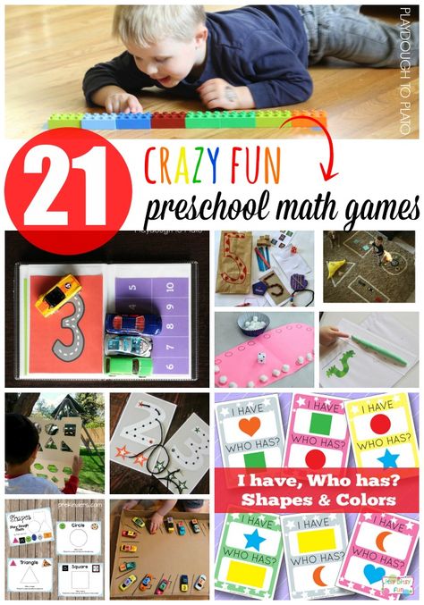 21 Crazy Fun Preschool Math Games for Kids. Great ways to practice counting, number writing, shapes and measuring. Preschool Math Patterns, Modern Preschool, Fairy Poppins, Color Math, Preschool Math Activities, Homeschool Curriculum Planning, Toddler Math, Preschool Math Games, Math Patterns