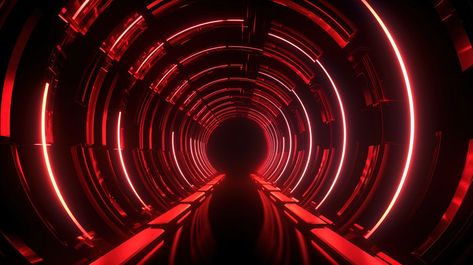 Neon Tunnel Beautiful Image Of A Red And Light With Dark Background#pikbest#Backgrounds#Others Moodboard Presentation, Neon Plants, Hospital Branding, Retro Futuristic Interior, Neon Tunnel, Roblox Background, Gfx Roblox Background, Tunnel Design, Dark Mountains