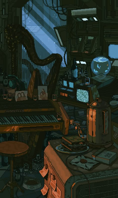 Animator Aesthetic, Cyberpunk Architecture, Pixel Food, Pixel Art Gif, Artist Background, Tech Noir, Background Artist, Pixel Art Landscape, Altered Carbon