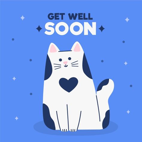 Get well soon with a cute character | Free Vector Get Well Soon Cat, Hug Cartoon, Hug Stickers, Cat Advice, Kitty Kisses, Animal Medicine, Cute Text Messages, Cute Animal Illustration, Cat Vector