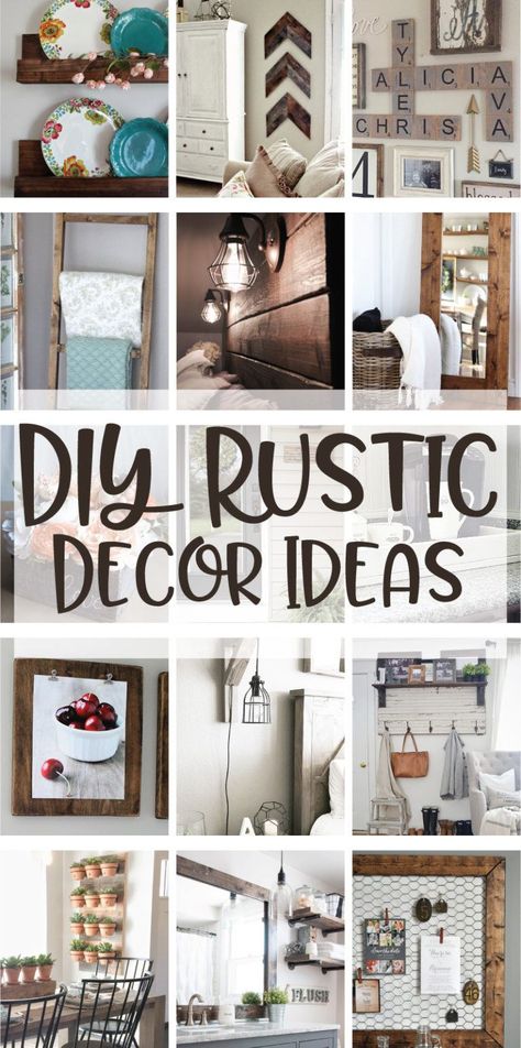 Diy rustic decor ideas Diy Rustic Decor Ideas, Rustic Decor Ideas, Diy Rustic Home, Diy Rustic Decor, Urban Rustic, Diy Holz, Western Home Decor, Rustic Living Room, Rustic Bedroom