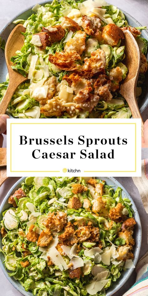 Veggie Bowls, Fall Salad, Shredded Brussel Sprouts, Caesar Salad Recipe, Vegetarian Life, One Pot Dinners, Sprouts Salad, Brussels Sprout, Food Time