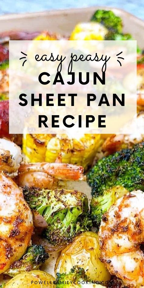 Discover the ease of a Quick Cajun Shrimp and Sausage Sheet Pan Recipe. Perfect for busy families, this dish brings together shrimp, sausage, and veggies with the rich flavors of Cajun seasoning. Just mix the ingredients, spread them on a sheet pan, and bake. In less than 30 minutes, you'll have a nutritious and mouth-watering meal ready to enjoy. It's a simple, no-fuss dinner that's sure to become a favorite in your meal rotation. Sheet Pan Shrimp Sausage And Veggies, Shrimp And Sausage Sheet Pan Dinner, Low Country Boil Sheet Pan, Shrimp And Kielbasa Recipes, Shrimp And Sausage Sheet Pan, Sheet Pan Shrimp And Veggies, Cajun Sheet Pan, Sausage And Shrimp Recipes, Cajun Shrimp And Sausage