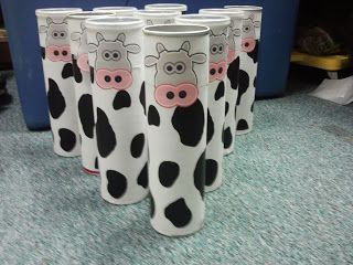 Cow Tipping at the library?!? Cow Milking Game, Cow Birthday Activities, Cow Games, Hank The Cowdog, Bowling Pin Crafts, Wild West Games, Cow Tipping, Cow Appreciation Day, Cow Birthday Parties