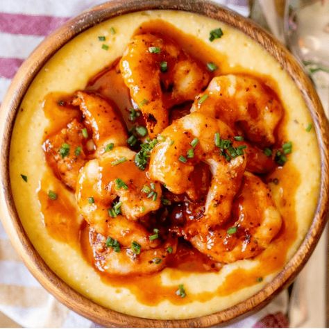 These BBQ Shrimp and Grits are a delicious, comforting meal when you're craving tons of flavor with cheesy, creamy texture. Bbq Shrimp And Grits, Hey Grill Hey, Shrimp N Grits Recipe, Bbq Shrimp, Grits Recipe, Grilled Shrimp Recipes, Shrimp And Grits, Shrimp N Grits, Comfort Food Southern