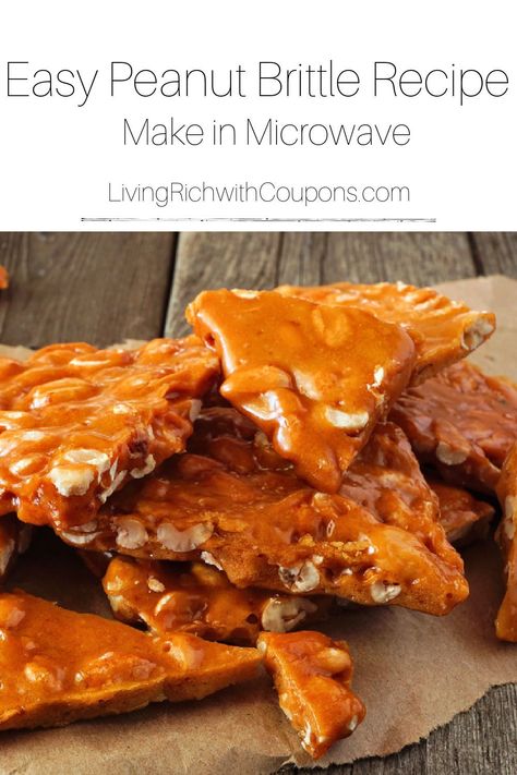 Have a microwave? Love Peanut Brittle? Then this recipe is for you! This easy recipe comes together quickly, and tastes so good! Easy Peanut Brittle, Peanut Desserts, Easy Peanut Brittle Recipe, Microwave Peanut Brittle, Peanut Brittle Recipe, Brittle Recipes, Easy Christmas Cookie Recipes, Simple Lunch, Holiday Dishes